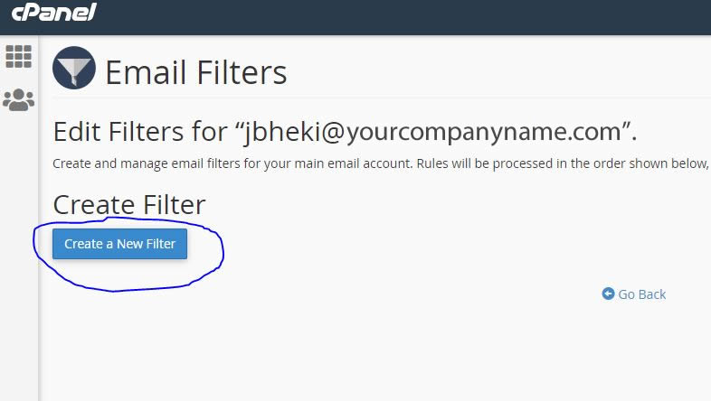 configure redirection/forward of specific user emails to another email address in Cpanel