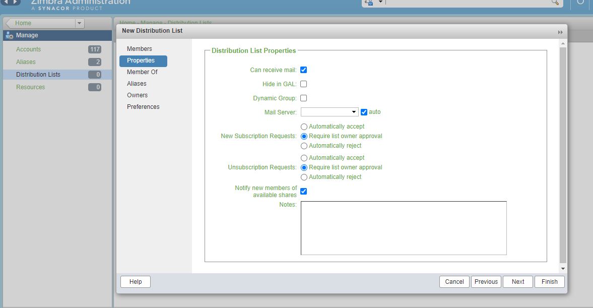 Create a Distribution List or Mailing List in Zimbra mail server