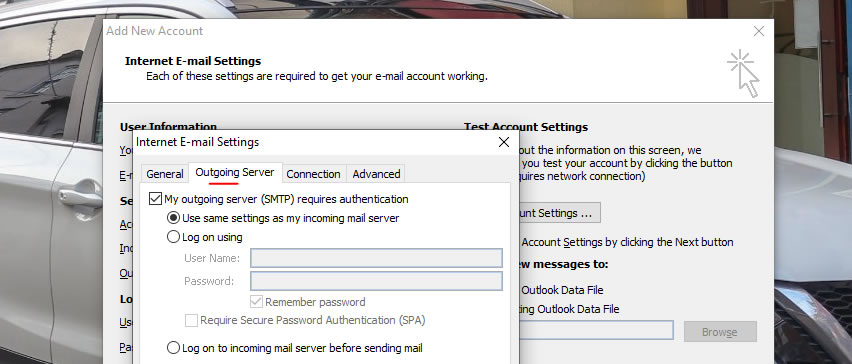 Howto configure Microsoft Outlook 2010