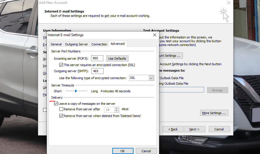 Howto configure Microsoft Outlook 2010